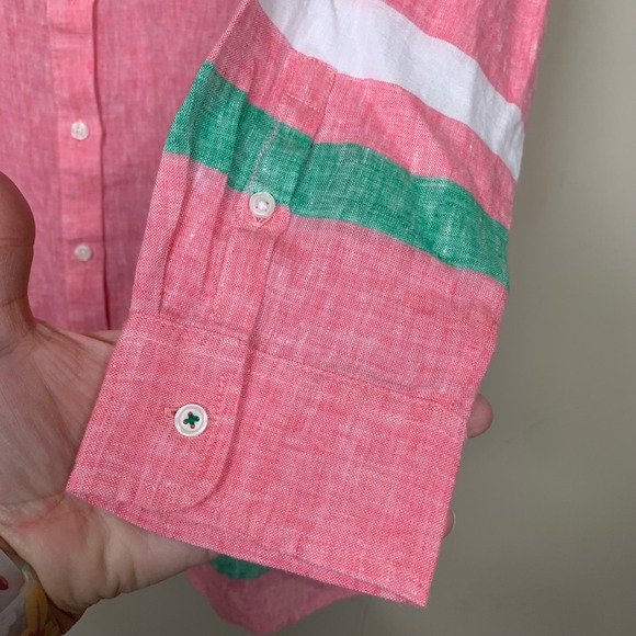 Boden 100% Linen Long Sleeve Button Down Tunic/Shirt Dress Size 12R Preppy - Picture 8 of 8